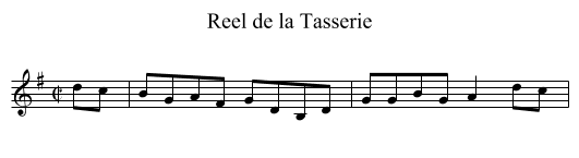 Reel de la Tasserie - staff notation