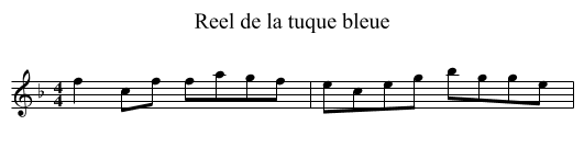 Reel de la tuque bleue - staff notation