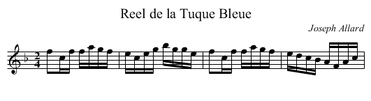 Reel de la Tuque Bleue - staff notation