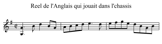 Reel de l'Anglais qui jouait dans l'chassis - staff notation