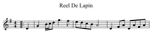 Reel De Lapin - staff notation