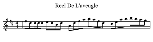 Reel De L'aveugle - staff notation