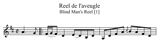 Reel de l'aveugle - staff notation