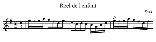 Reel de l'enfant - staff notation