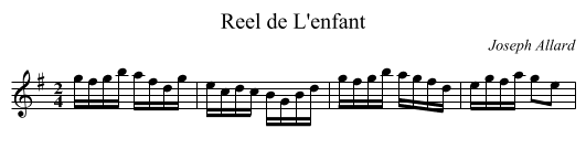 Reel de L'enfant - staff notation