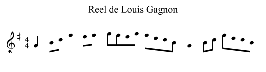 Reel de Louis Gagnon - staff notation