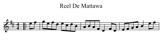 Reel De Mattawa - staff notation