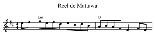 Reel de Mattawa - staff notation