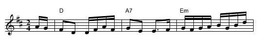 reel de Minuit - staff notation