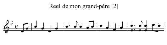 Reel de mon grand-père [2] - staff notation