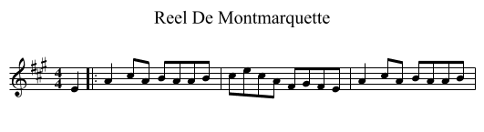 Reel De Montmarquette - staff notation