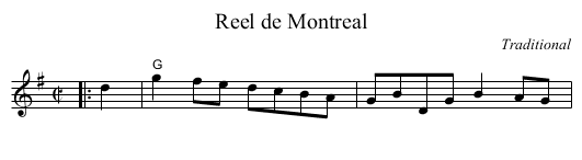 Reel de Montreal - staff notation