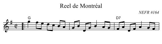 Reel de Montr&eacute;al - staff notation