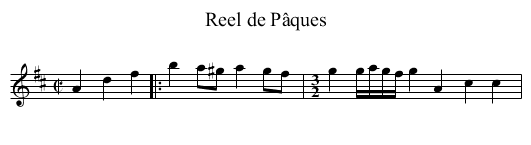 Reel de Pâques - staff notation