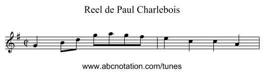 Reel de Paul Charlebois - staff notation