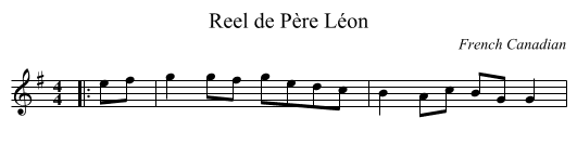 Reel de Père Léon - staff notation