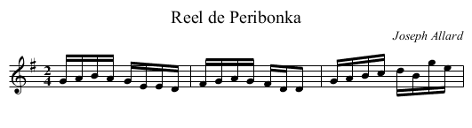 Reel de Peribonka - staff notation