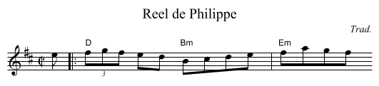 Reel de Philippe - staff notation