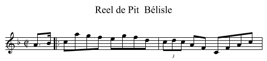 Reel de Pit  Bélisle - staff notation