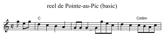 reel de Pointe-au-Pic (basic) - staff notation