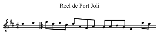 Reel de Port Joli - staff notation