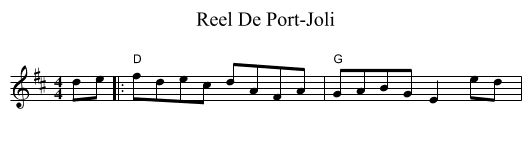 Reel De Port-Joli - staff notation