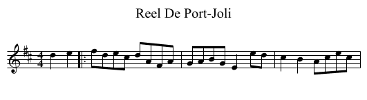 Reel De Port-Joli - staff notation