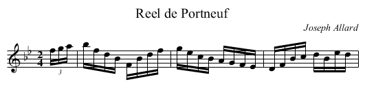 Reel de Portneuf - staff notation