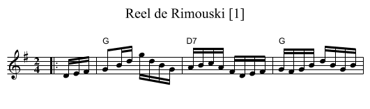 Reel de Rimouski [1] - staff notation