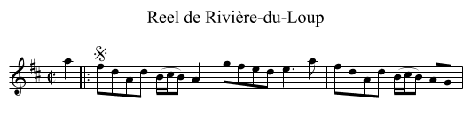 Reel de Rivière-du-Loup - staff notation