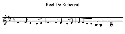 Reel De Roberval - staff notation