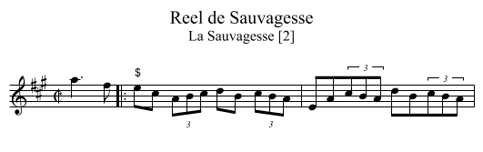 Reel de Sauvagesse - staff notation