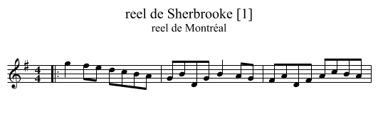 reel de Sherbrooke [1] - staff notation