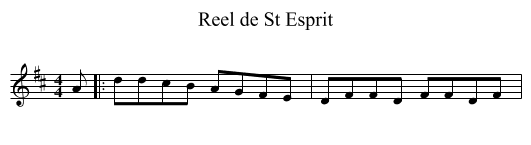Reel de St Esprit - staff notation