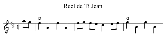 Reel de T&iacute; Jean - staff notation