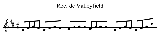 Reel de Valleyfield - staff notation