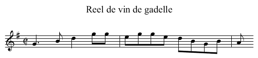 Reel de vin de gadelle - staff notation