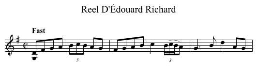 Reel D'Édouard Richard - staff notation