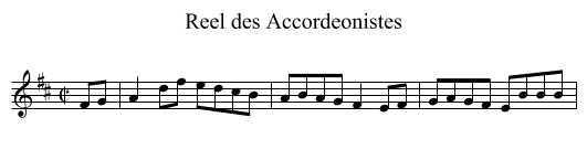 Reel des Accordeonistes - staff notation