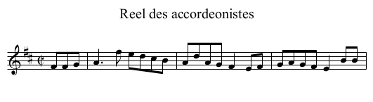 Reel des accordeonistes - staff notation