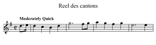 Reel des cantons - staff notation