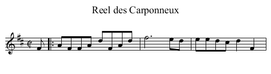 Reel des Carponneux - staff notation