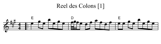 Reel des Colons [1] - staff notation