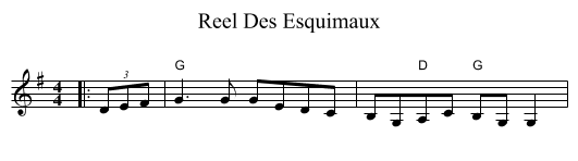 Reel Des Esquimaux - staff notation