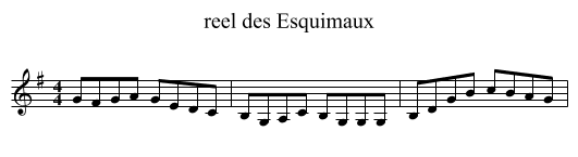 reel des Esquimaux - staff notation