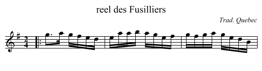 reel des Fusilliers - staff notation