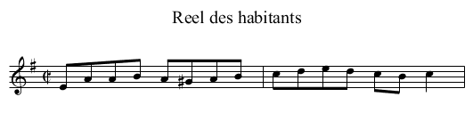 Reel des habitants - staff notation