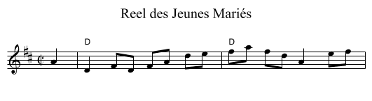 Reel des Jeunes Mari&eacute;s - staff notation