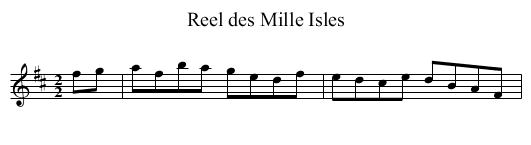 Reel des Mille Isles - staff notation