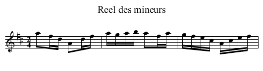 Reel des mineurs - staff notation